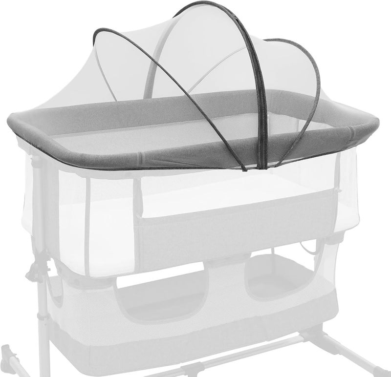 Cheermomo Bassinet Cover for Cats, Mosquito Net Cover for Bedside Sleeper, Two-Way Zipper Bassinet Cover to Keep Cats & Bugs Out for Baby, Breathable Baby Mosquito Net for Travel Crib White - Image 1